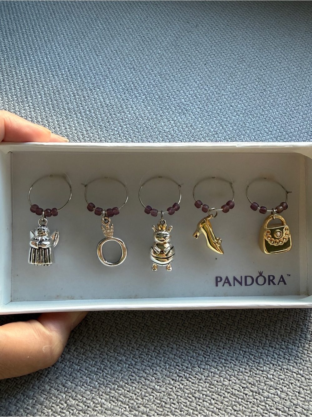 Pandora 5 Wine Charms Silver & Gold